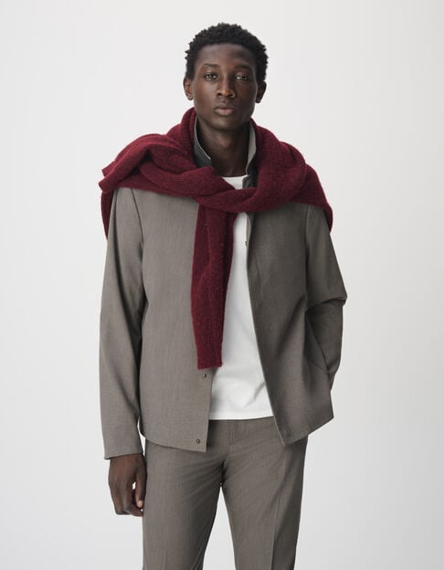 Veste de costume marron motif pied-de-puce Homme - IKKS