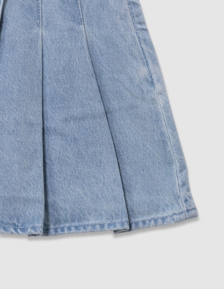 Korte blauwe spijkerrok meisje-3