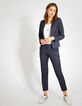 I.Code navy blue Jacquard suit jacket-6
