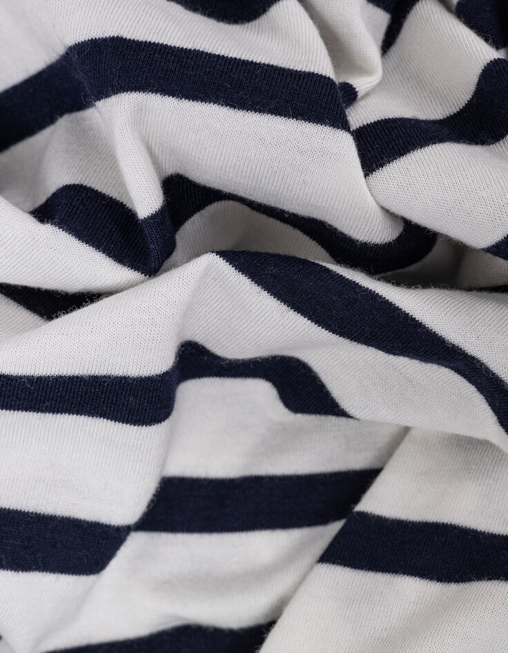 Oversized navy en wit matrozen T-shirt met schouderjuwelen Dames-6