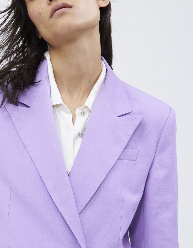 Veste de tailleur lilas à double boutonnage Femme-4