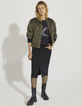 Sweat oversize en molleton noir visuel X iconique femme-6