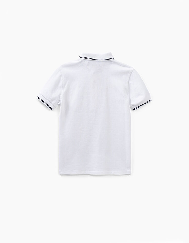 Polo blanco óptico con bolsillo bordado IKKS niño-5