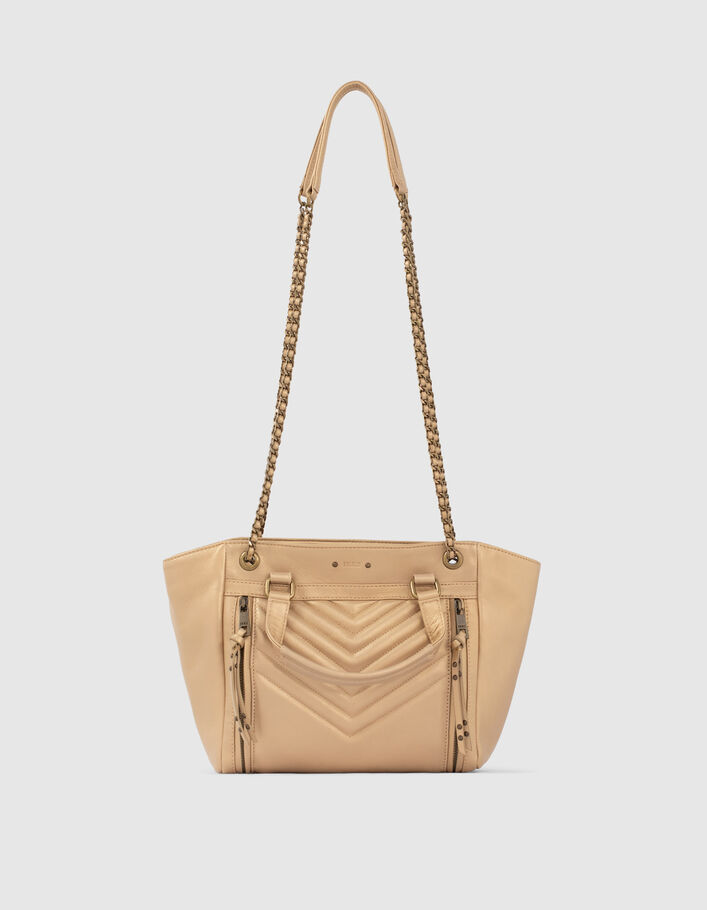 Sac LE 1440 MEDIUM GOLD matelassé chevrons femme-5