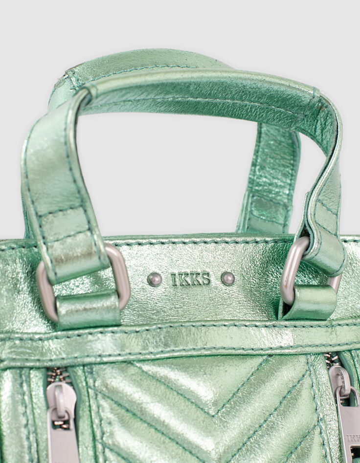 THE GREEN NANO 1440 women’s Leather Story tote bag-4