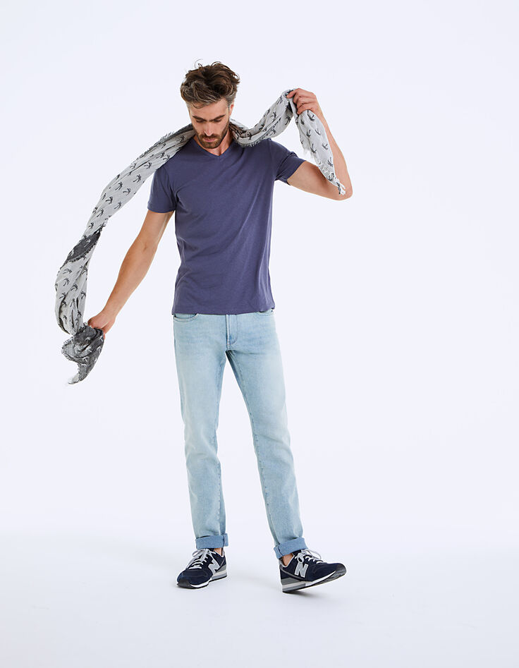 Tee-shirt shadow en maille coton et lin Homme -6 Tee-shirt shadow en maille coton et lin Homme -6