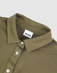 Women's Khaki Knit Shirt Dress with Belt-8