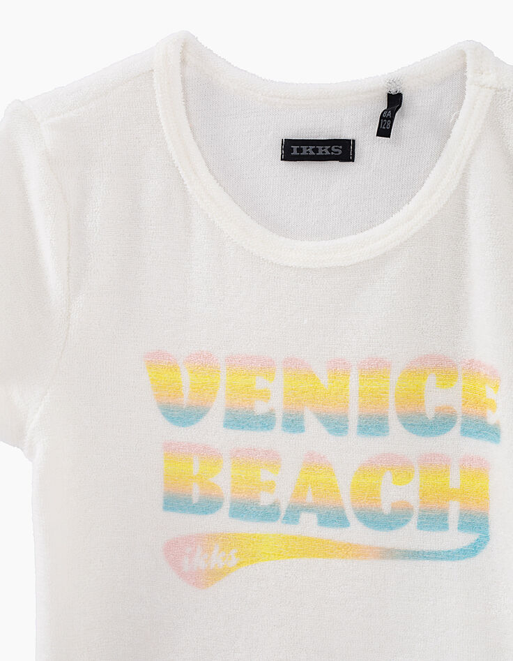 Girls' off-white Venice beach terry T-shirt-3