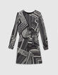 Pure Edition-Robe noire drapée graphique Art Déco Femme-6