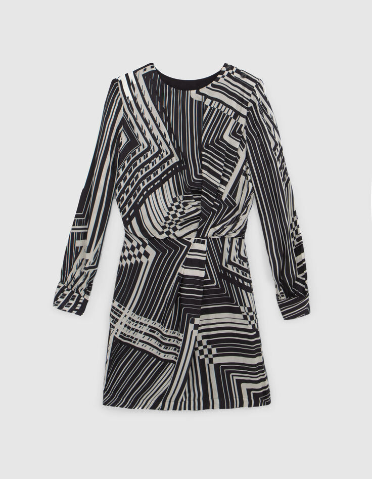 Pure Edition-Robe noire drapée graphique Art Déco Femme-6