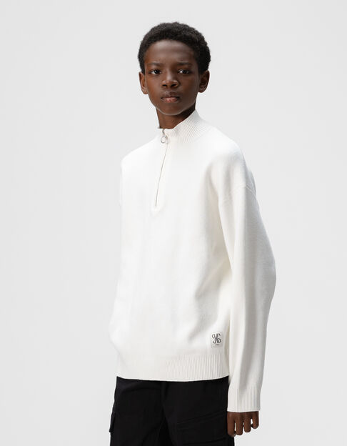 Pull camionneur blanc tricot garçon - IKKS