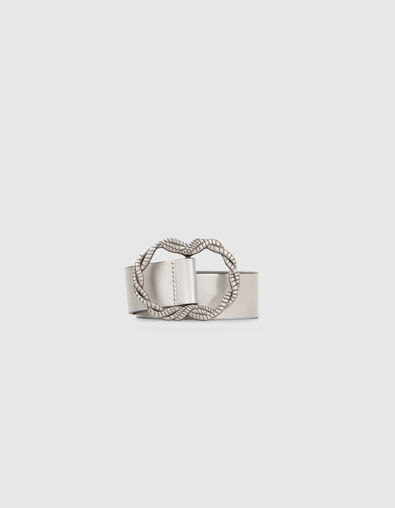 Ceinture robe en cuir argenté à boucle torsadée Femme  - IKKS