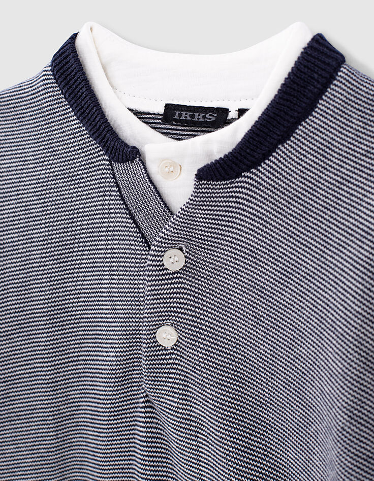 Jersey navy rayas con camiseta de efecto óptico niño -3
