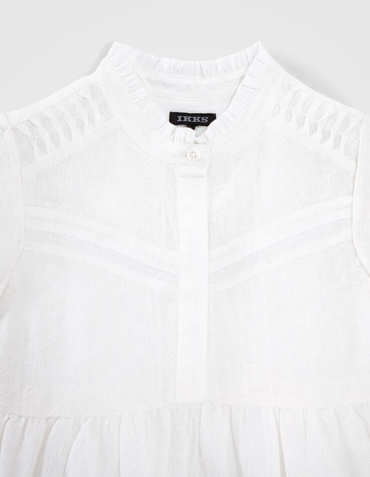 Robe blanche jacquard fantaisie fille-2