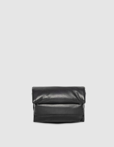 Clutch bandolera negro cuero acolchado mujer - IKKS