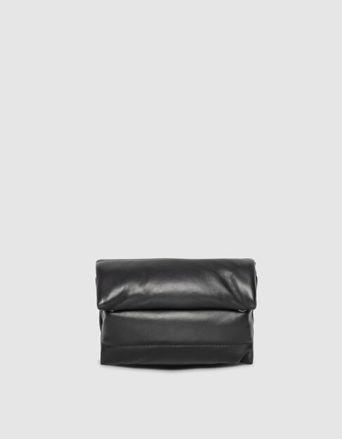 Clutch bandolera negro cuero acolchado mujer - IKKS
