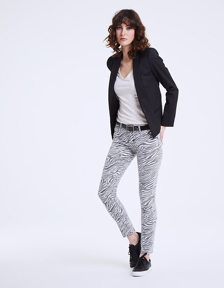Sculpt-up-Damenjeans, Slim-Fit mit Zebraprint-6