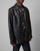 Pure Edition - Men's black leather overshirt jacket-2