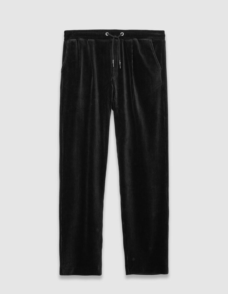 Zwarte jogpant ribvelours elastische taille Heren-5
