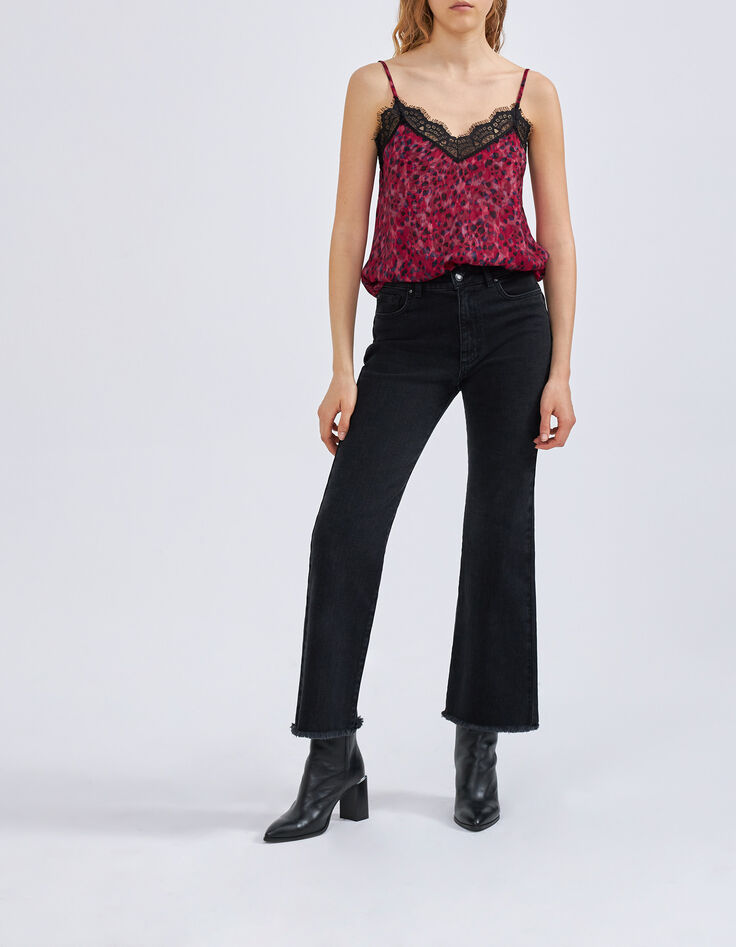 Roze top lingeriestijl rock luipaardprint Dames-1 Roze top lingeriestijl rock luipaardprint Dames-1