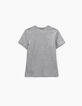Tee-shirt gris chiné moyen visuel léopard garçon -4