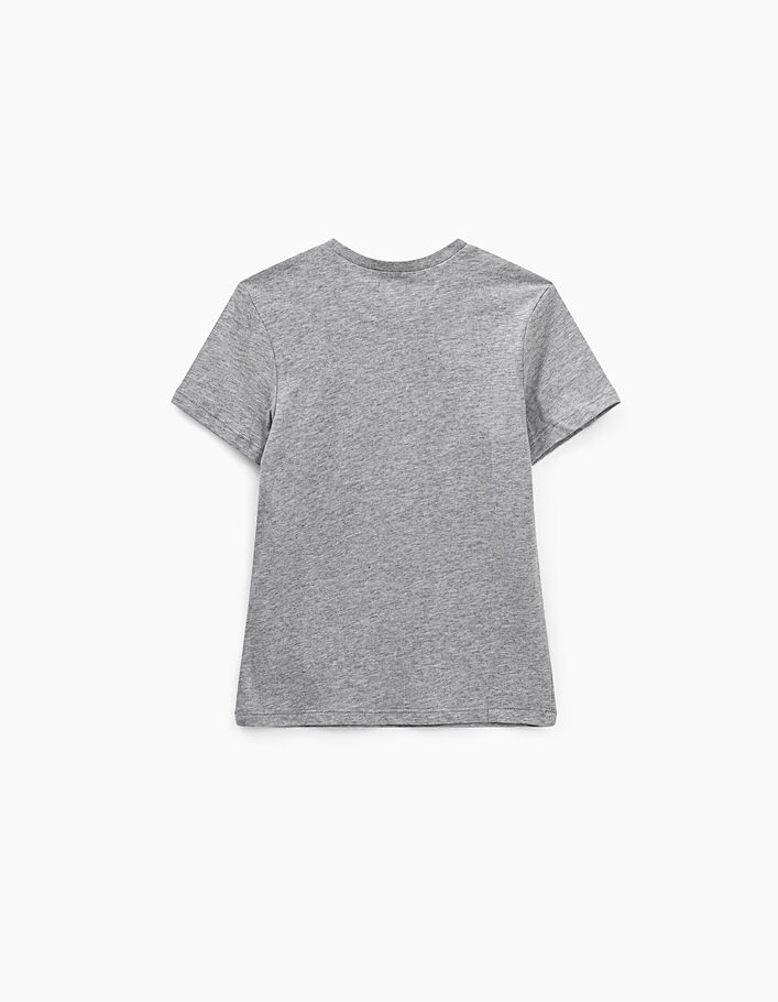 Boys’ medium grey marl leopard graphic T-shirt - IKKS
