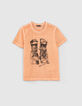 Oranje T-shirt opdruk ranger boots jongens-1