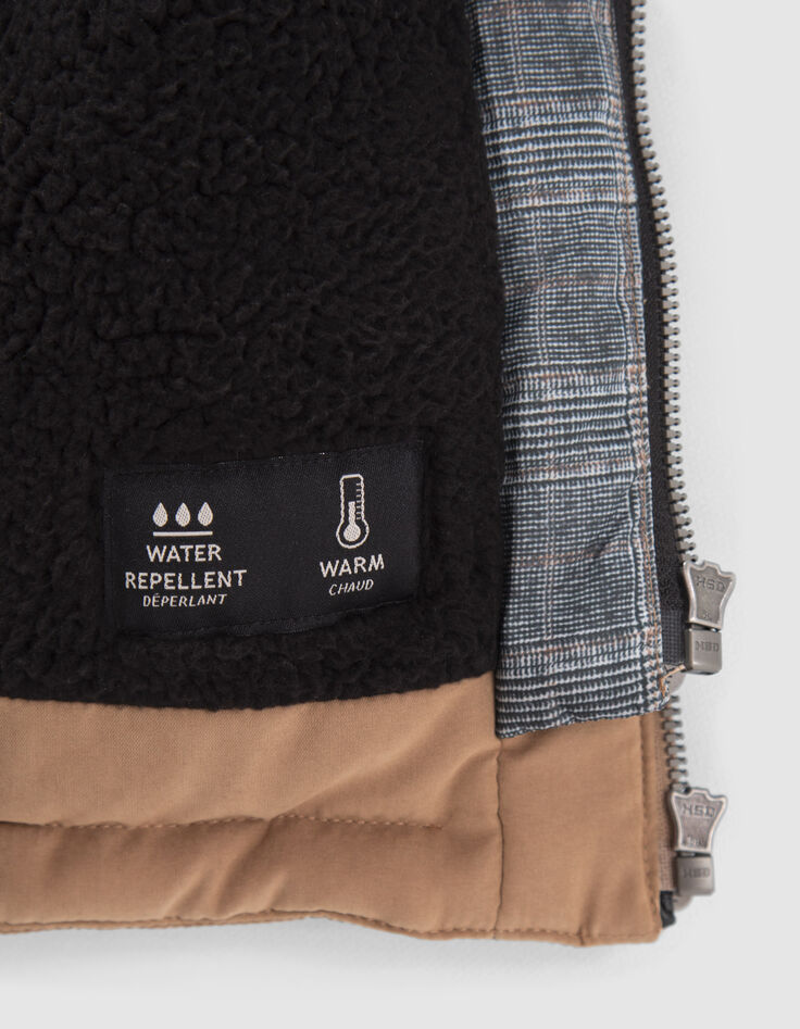 Parka camel fourrée à capuche bébé garçon-7