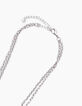 Women’s skeleton medallion multi-strand long necklace-4
