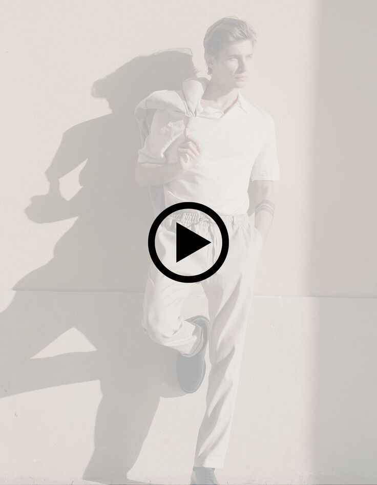 Men&rsquo;s beige linen blend suit jacket-7