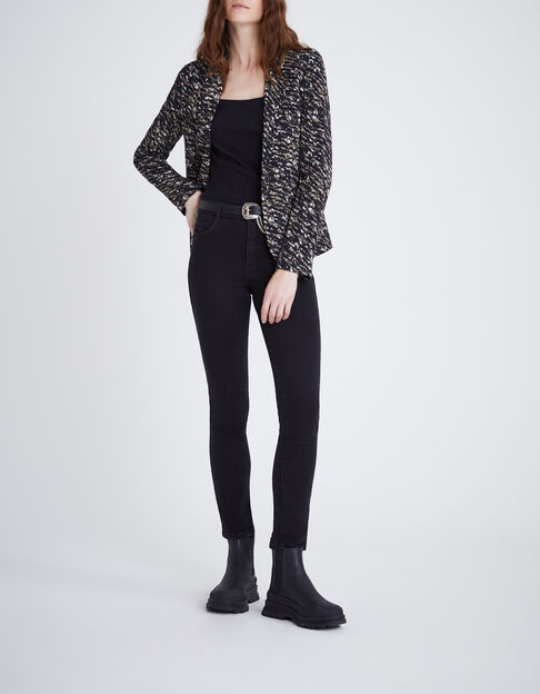 Schwarze Sculpt-up-Damenjeans aus Cosy Fleece