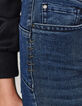 Jean slim bleu regular waist coupe sculpt up piercing femme-2