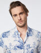 Chemise SLIM indigo esprit toile de Jouy Homme-2