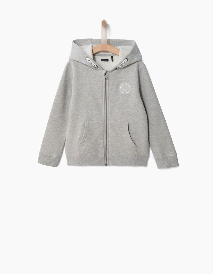 Boys’ zip-up grey cardigan-2