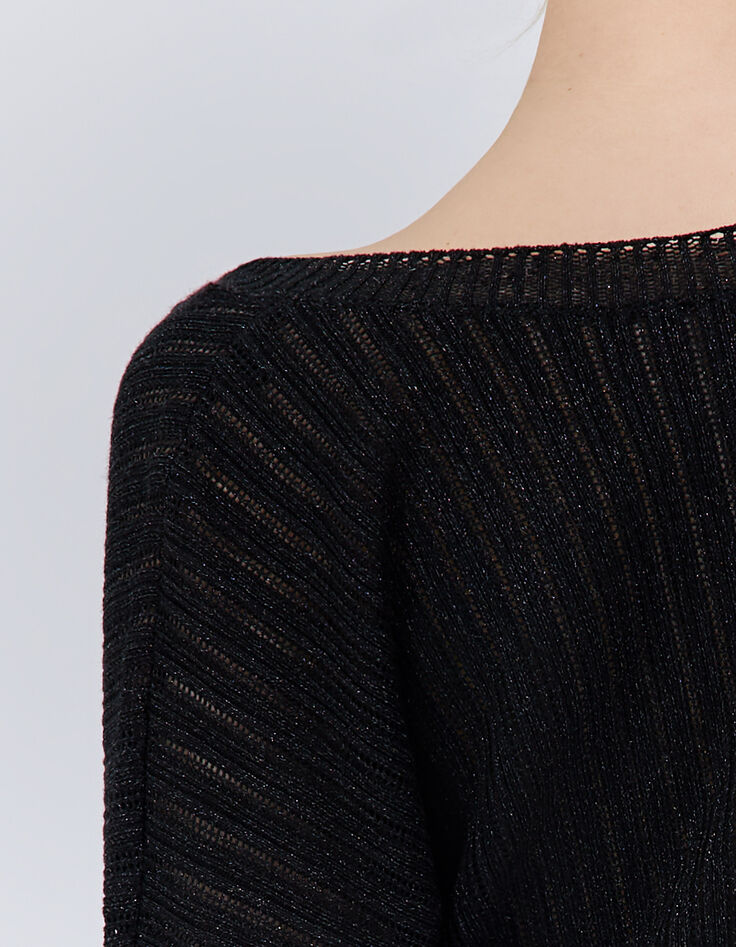 Jersey negro reversible punto pointelle lúrex mujer-3 Jersey negro reversible punto pointelle lúrex mujer-3