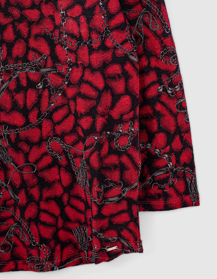 Tee-shirt manches 3/4 imprimé serpent et chaines femme-3