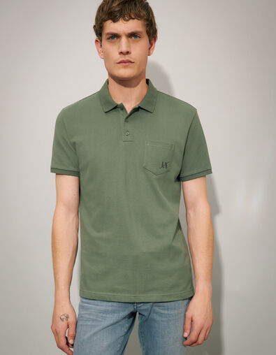 Polo SLIM sauge bi-mati&egrave;re avec dos jersey Homme - IKKS