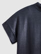 Tee-shirt manches courtes marine paillet&eacute; Femme-8