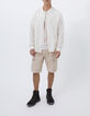 Men&rsquo;s chalk linen REGULAR Mandarin collar shirt-7