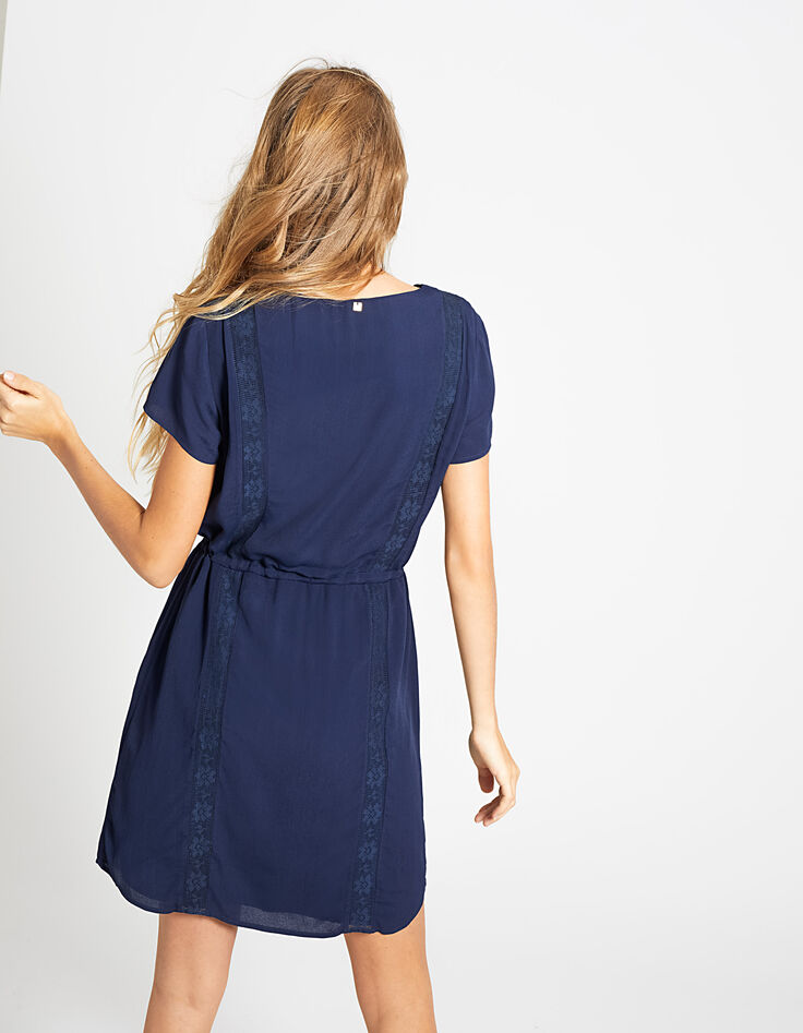 Vestido marino con tiras encaje-4