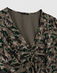 Vestido largo líquen estampado verde camuflaje mujer-2