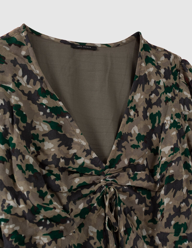 Vestido largo líquen estampado verde camuflaje mujer-2