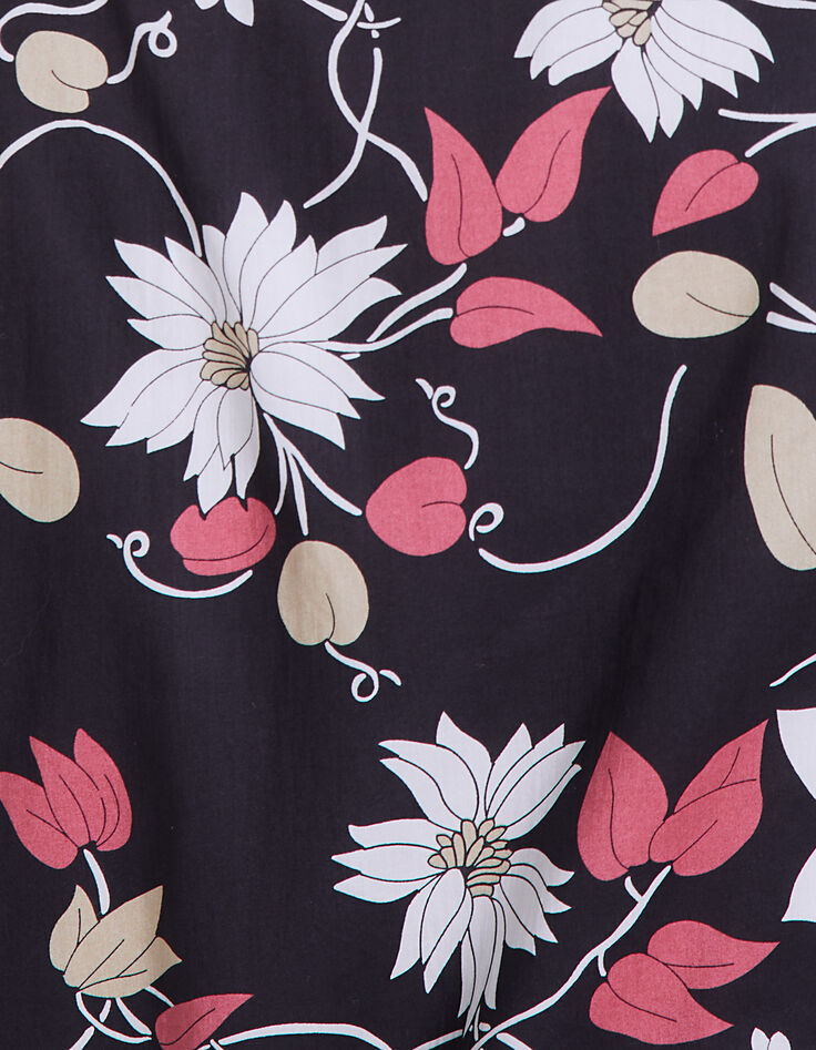 Chemise noire imprimée maxi-floral Homme-3