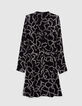 Women’s black dress with ecru lettering print-5