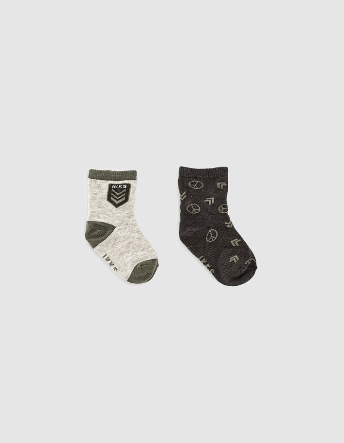 Sokken grijs en kaki babyjongens - IKKS