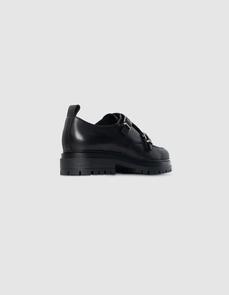 Derbies à boucles noirs cuir Homme-3