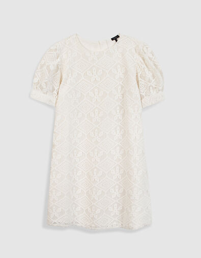 White lace crochet dress for girl - IKKS