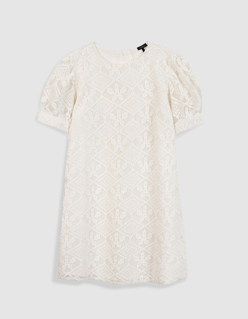 White lace crochet dress for girl - IKKS