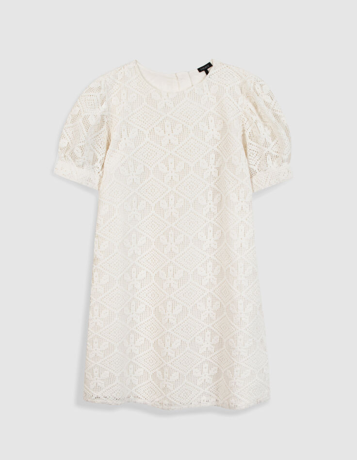 White lace crochet dress for girl-1