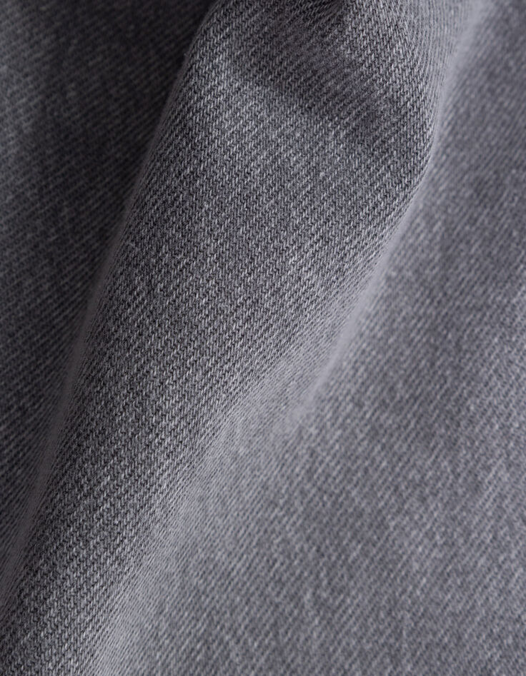 Wide grey jeans with removable printed belt for girl-7